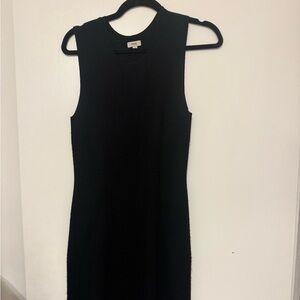 Vine Black Micro Rib Sleeveless Sweater Dress